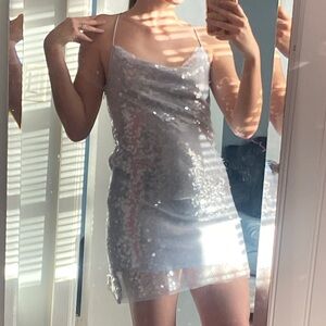 wild fable Pale Blue Sequin Mini Slip Dress